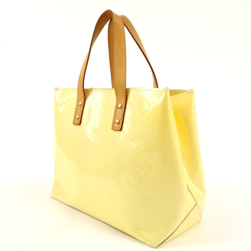 Louis Vuitton Yellow Patent Tote with Tan Leather Handles